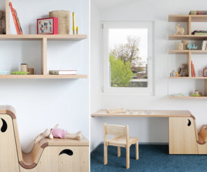 Little Kids place for Things. Bookshelf, teeny twin drawers, and play desk - Steffen Welsch Architects