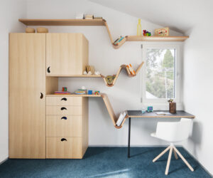 Wardrobe, drawers, cupboard, shelves, desk. All in one Spider - Steffen Welsch Architects