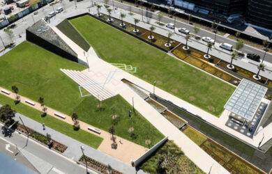 The Drying Green from above. Photo credit McGregor Coxall.