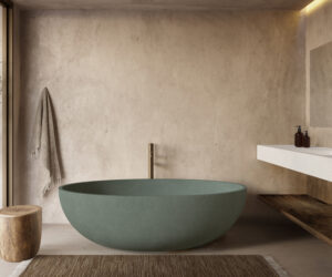 Haven Bath in Saltbush and Sublime Vanity in Ghost Gum