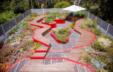 Aerial view, Baurnley Green Roof, University of Melbourne