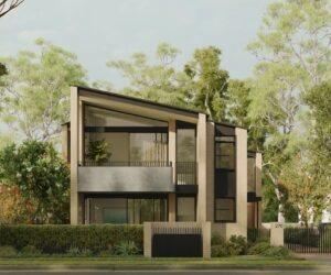 Manor Homes 01 by Studio Johnston, 4 dwellings with garden outlook and skillion roof