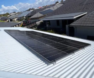 5kW solar system installed on a tin roof