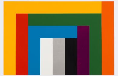 Project for a Curtain for an Opera House / Colour Group E (Spectrum), 2009 enamel paint on MDF 60 x 90 cm Courtesy of Estate of John Nixon and Anna Schwartz Gallery, Melbourne