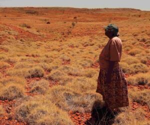 Wendy Hubert on Yindjibarndi Country, 2026. (Image: Philip Davies, Courtesy Juluwarlu Art Group