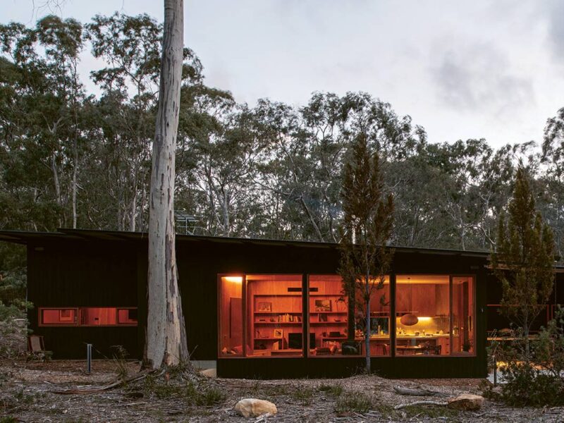 Rather than employing Shou Sugi Ban (the Japanese technique of wood burning), Clare opted for charred black timber stain as a more cost-effective external wood preserver. Photo credit Anjie Blair