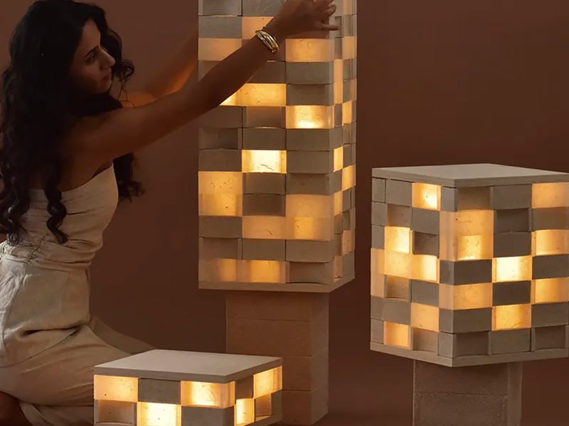 Winner Joanne Odisho and the Mod-u light. Image: Joanne Odisho