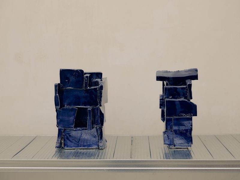Robert Davidov. Small Acts of Permenence. Ceramic Sculpture, cobalt blue glaze. Photography Casper Plum